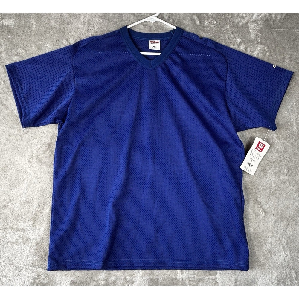 Wilson Mesh Football Retro Jersey mens XL USA VTG Y2K 90s blank T-Shirt Roy Blue
